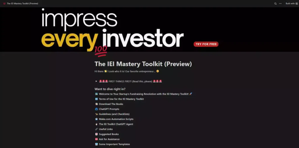 the screenshot of the iei mastery toolkit preview site