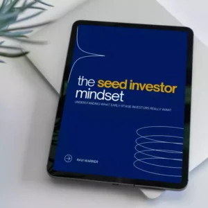 The Seed Investor Mindset book on a tablet