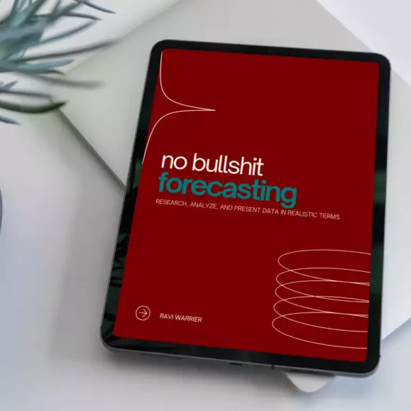 No-Bullshit Forecasting book on tablet